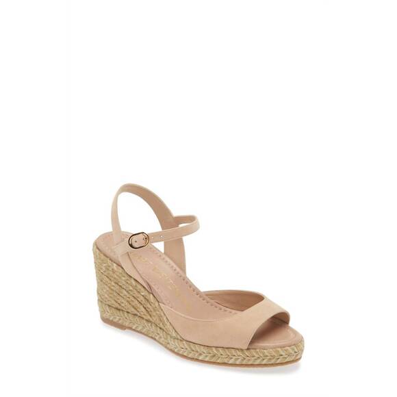 NEW STUART WEITZMAN women's espadrille wedge sandals in beige